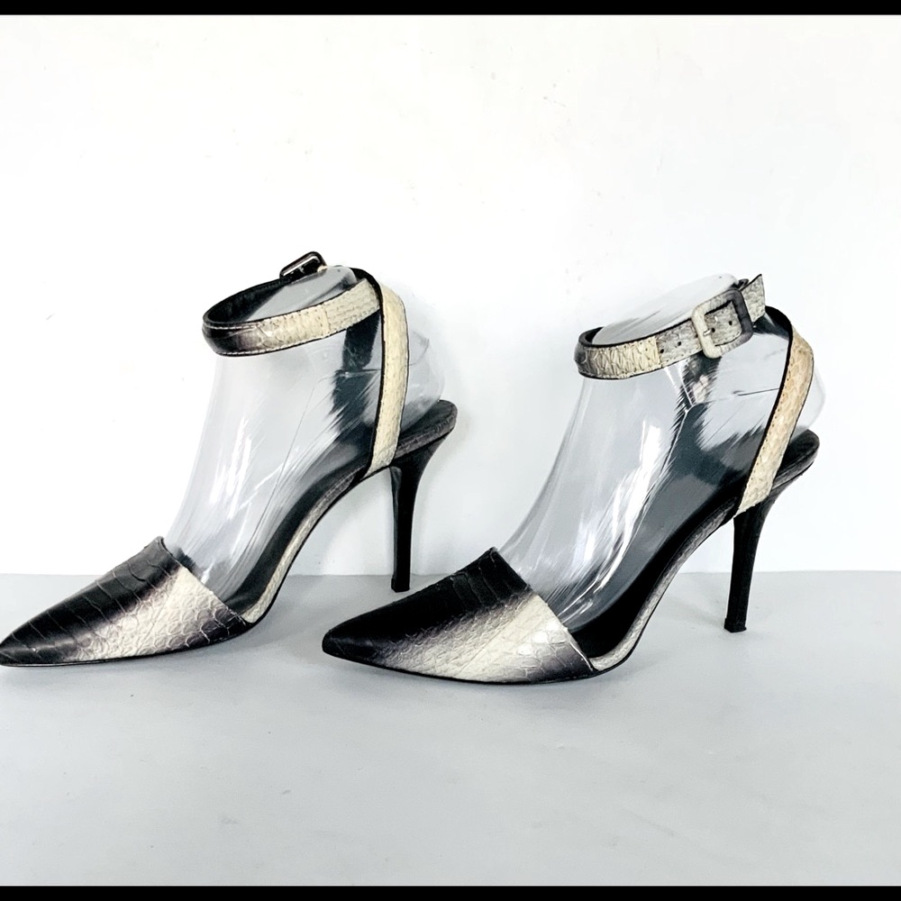 Alexander Wang Black White Python Heels 37.5